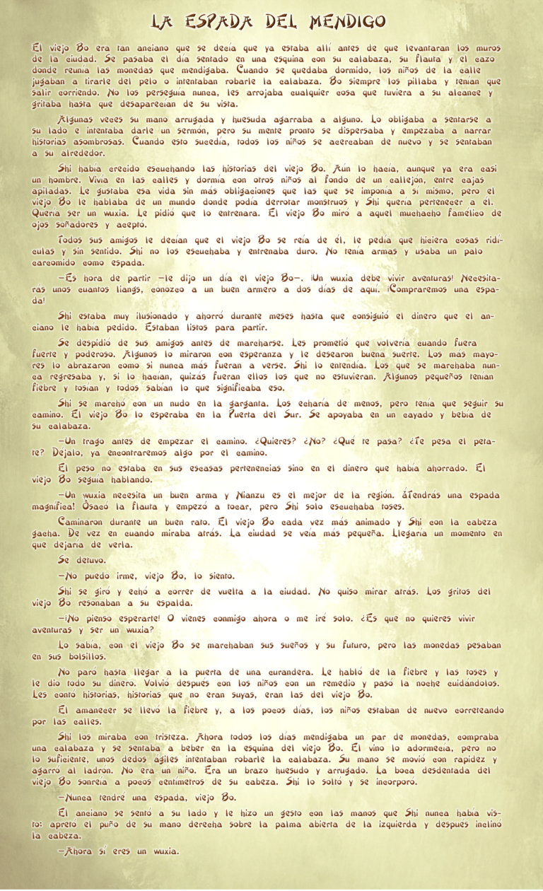 la espada del mendigo